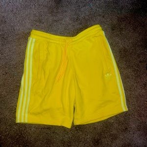 Yellow Addias sweatshorts